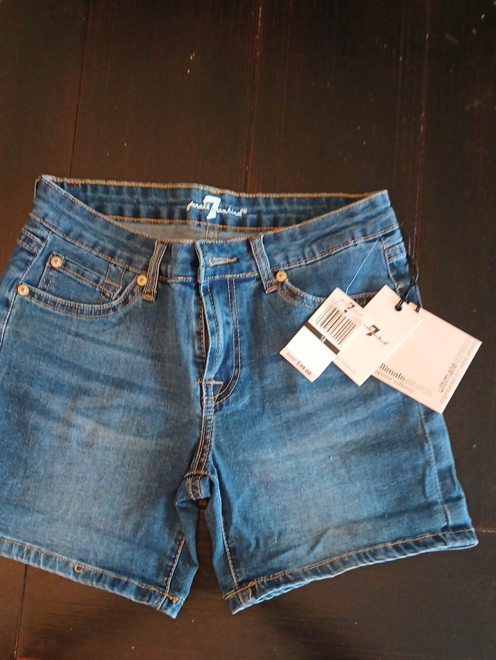7 For All Mankind Kids Denim Shorts - Blue